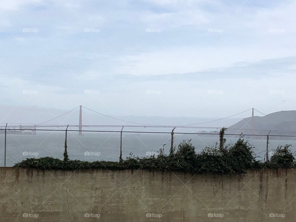 The view from Alcatraz of the golden gate