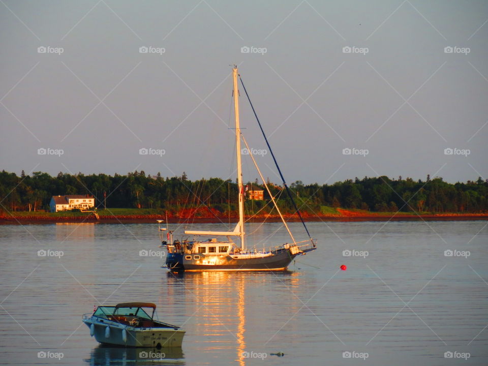 Sailing PEI. Sunset sail in PEI