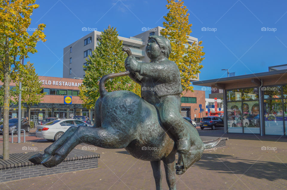 Dik Trom Statue At Hoofddorp The Netherlands