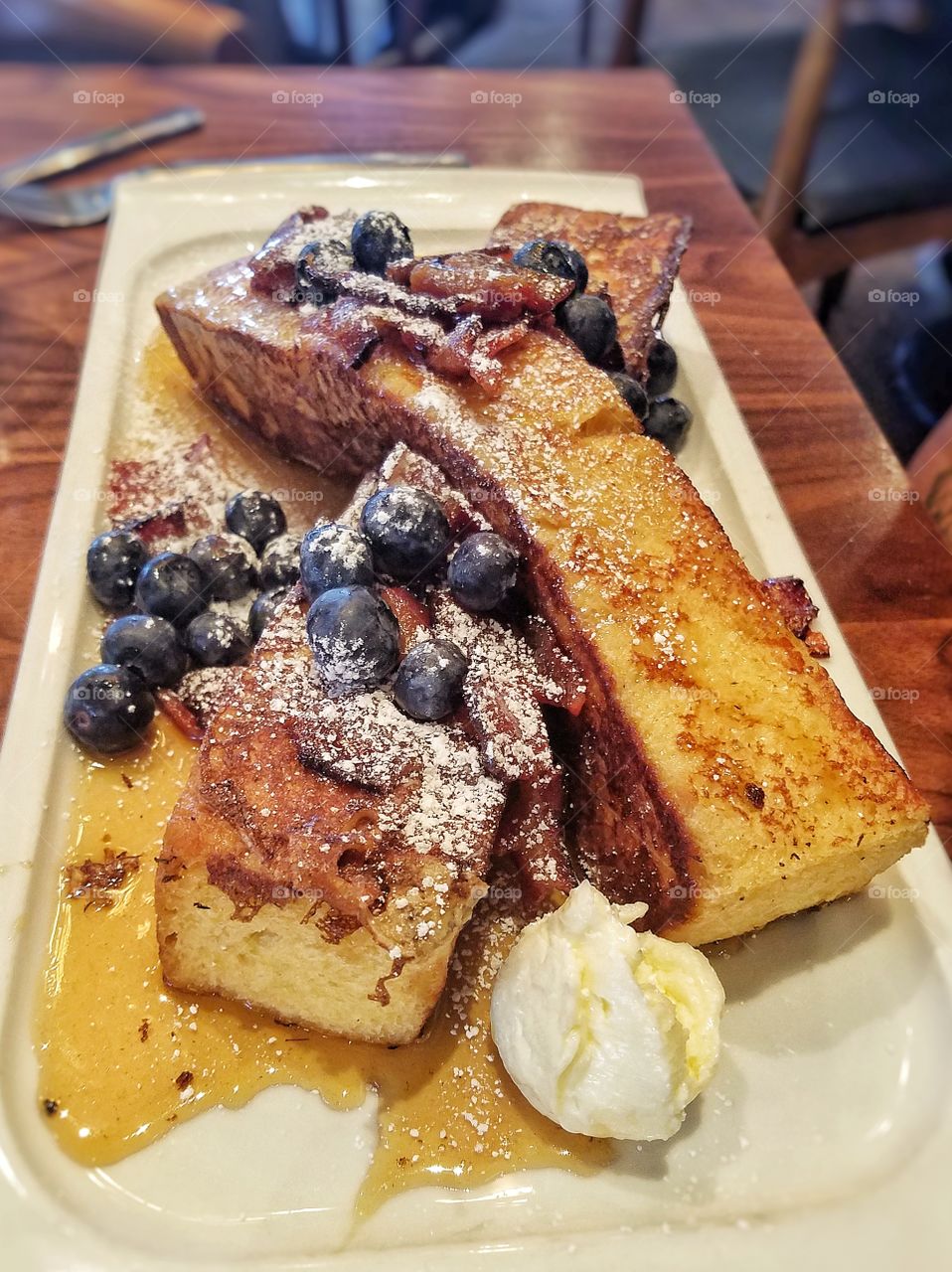 brioche French toast with bacon maple syrup for the win