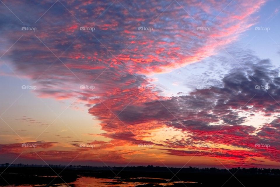 Wonderful sun set at beautiful land in Bangladesh!!