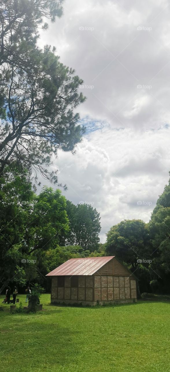 Greenary and farmahouse