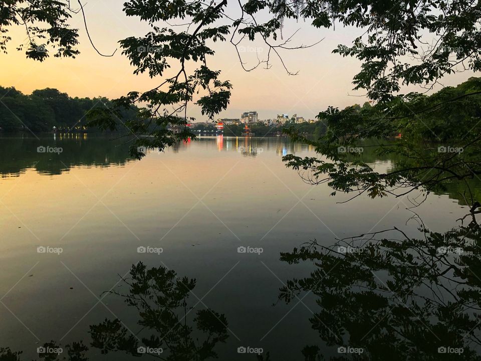 Sunset by Hoan Kiem Lake