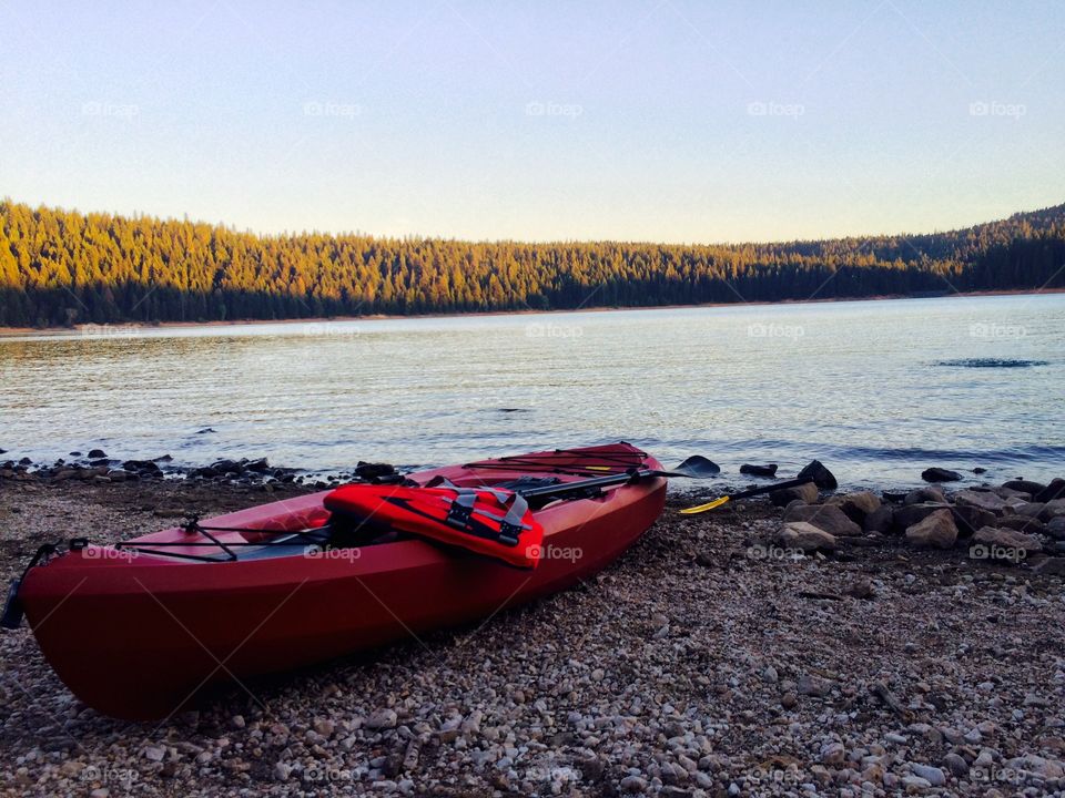 Kayak on the lake. Camping and kayaking is the best part of summer.
