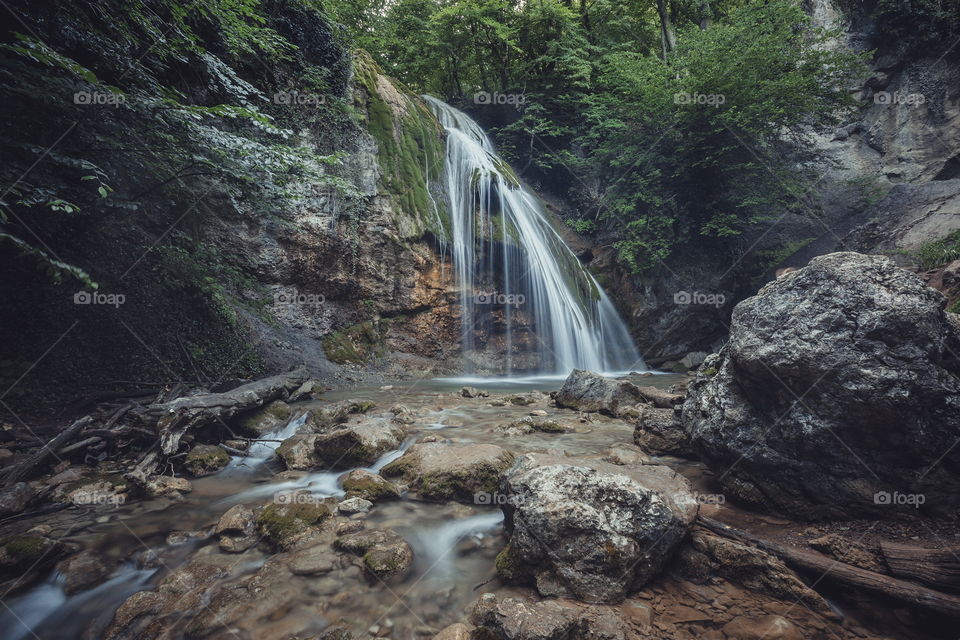 Ulu-Uzen river with Djur-djur waterfall in Crimea