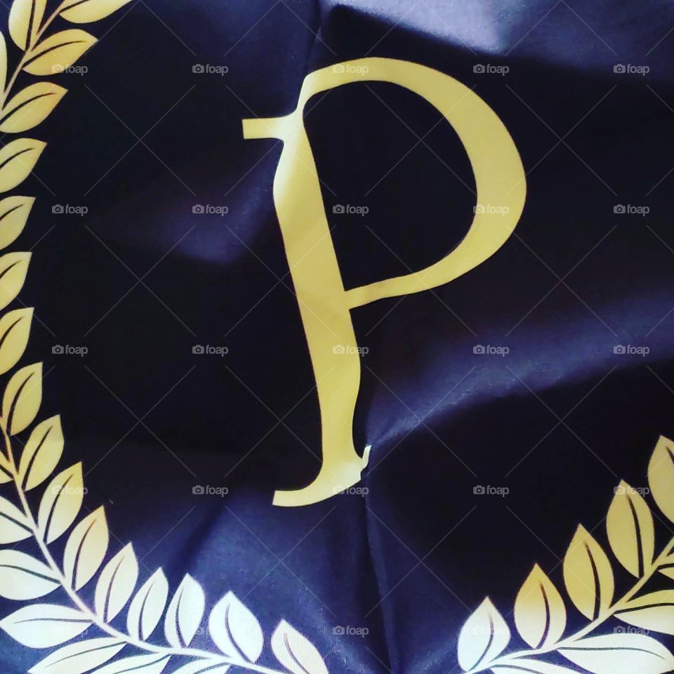 the letter P, apparel, print