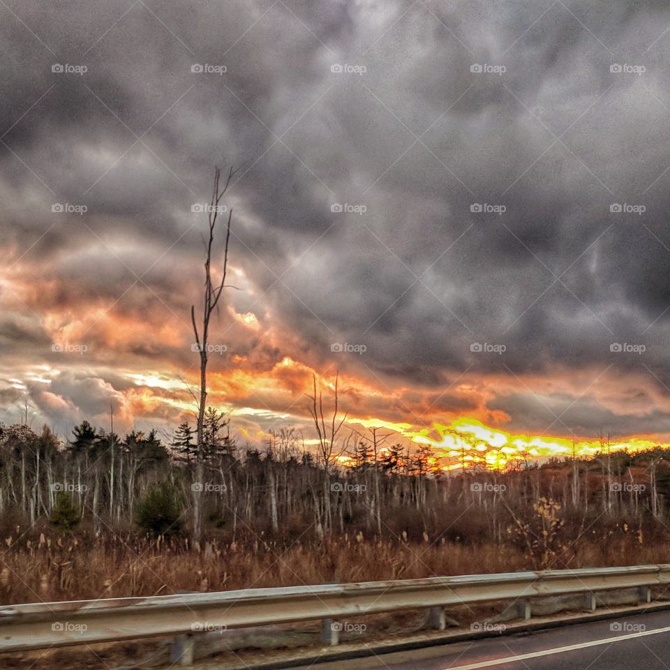Sunset through the clouds