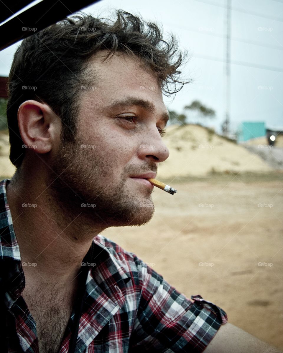 Young man with cigarette