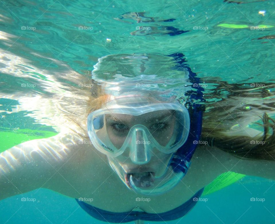 Underwater snorkeler