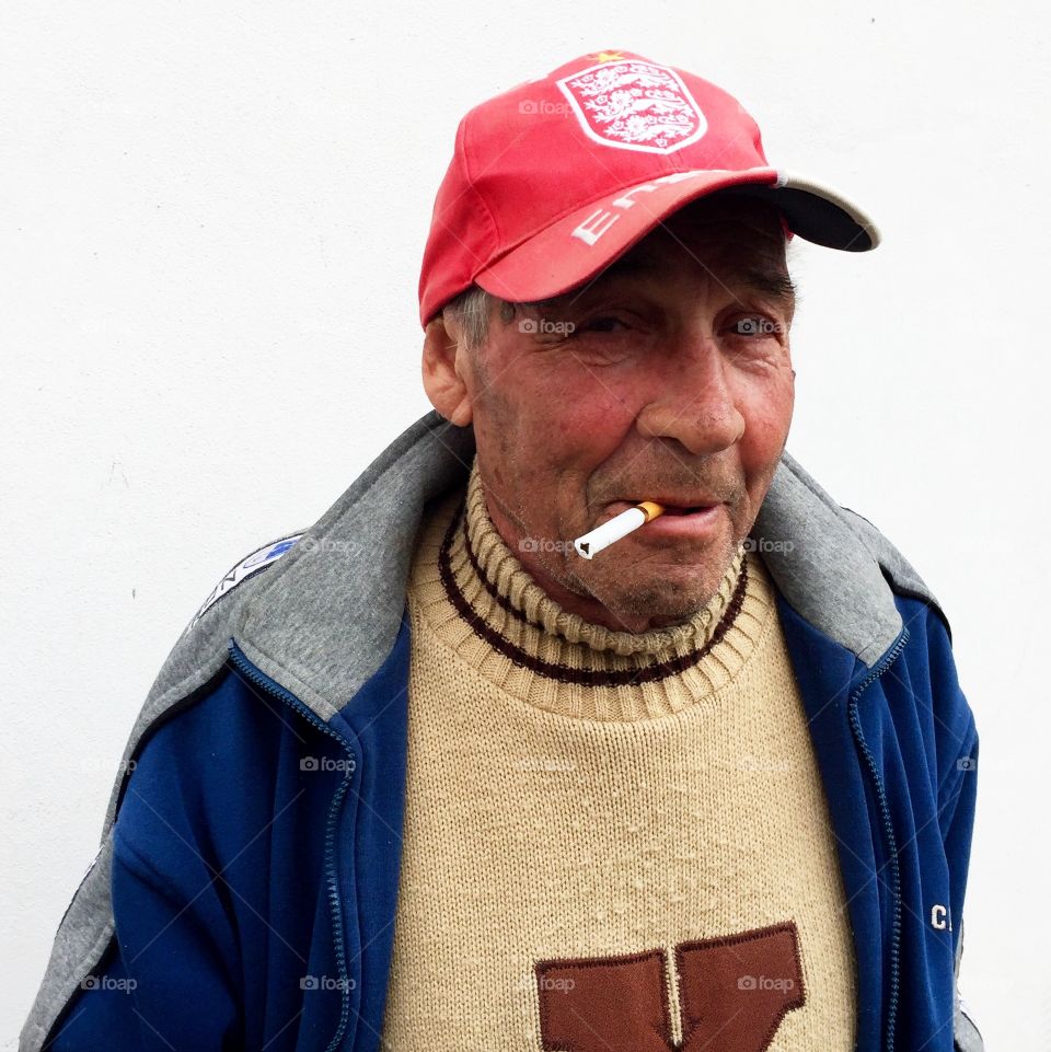 Old man smoking