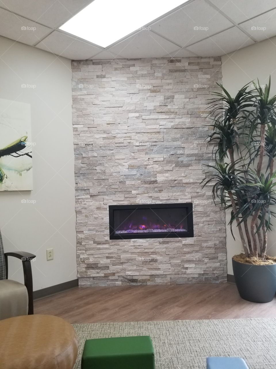 walled fireplace