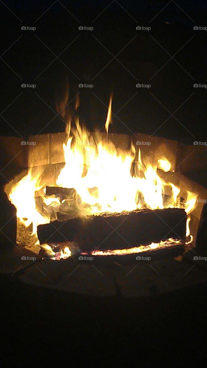 Firepit fire relaxation