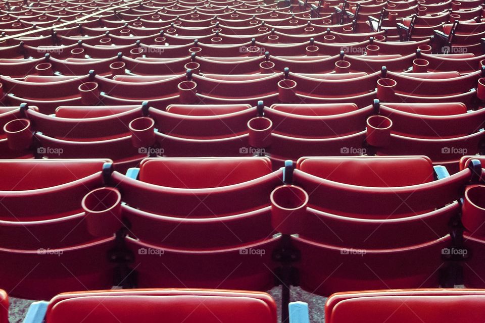 Red stadium seats