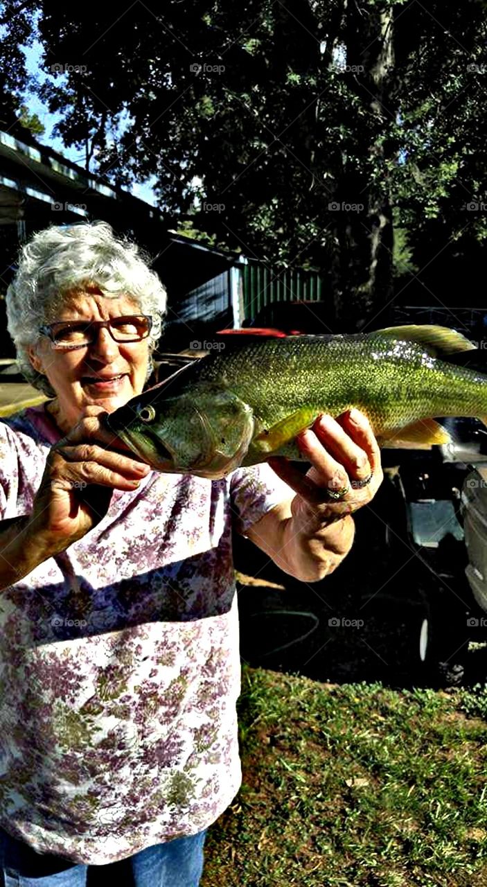 My Granny loves to fish.