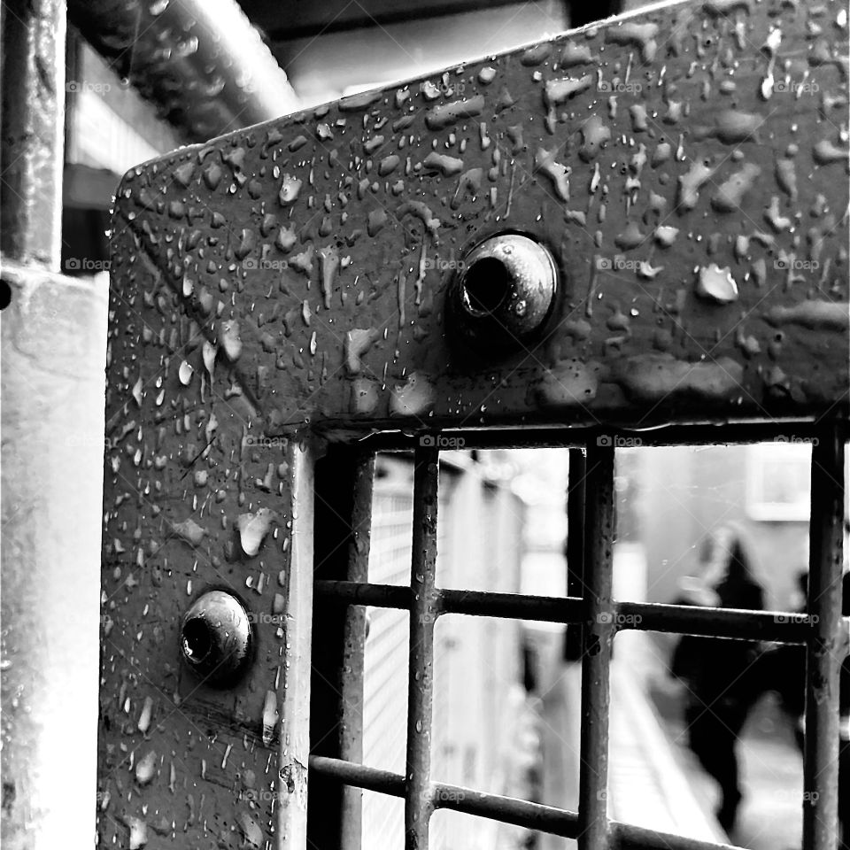 Black and white rain drops