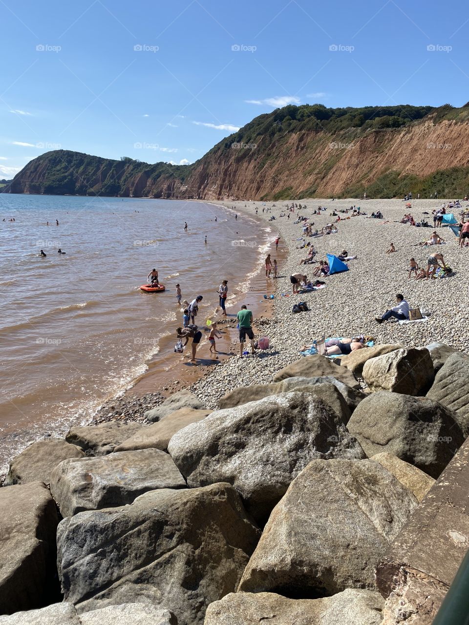 This fourth photo was taken at the end of the beach at Sidmouth, still lovely sunny weather for autumn.