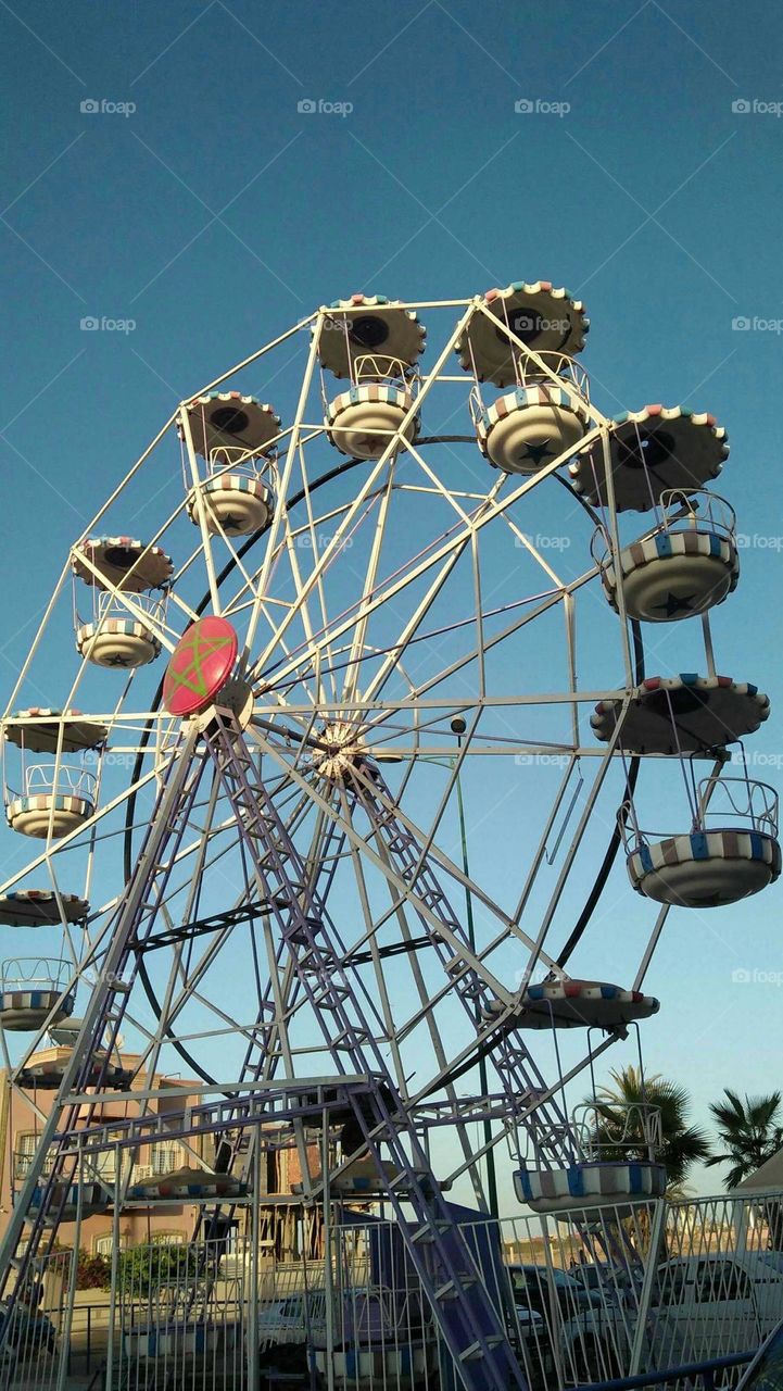 Ferris wheels.