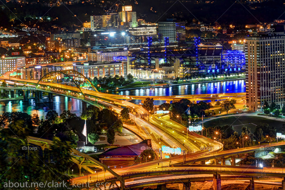 Pittsburgh night traffic