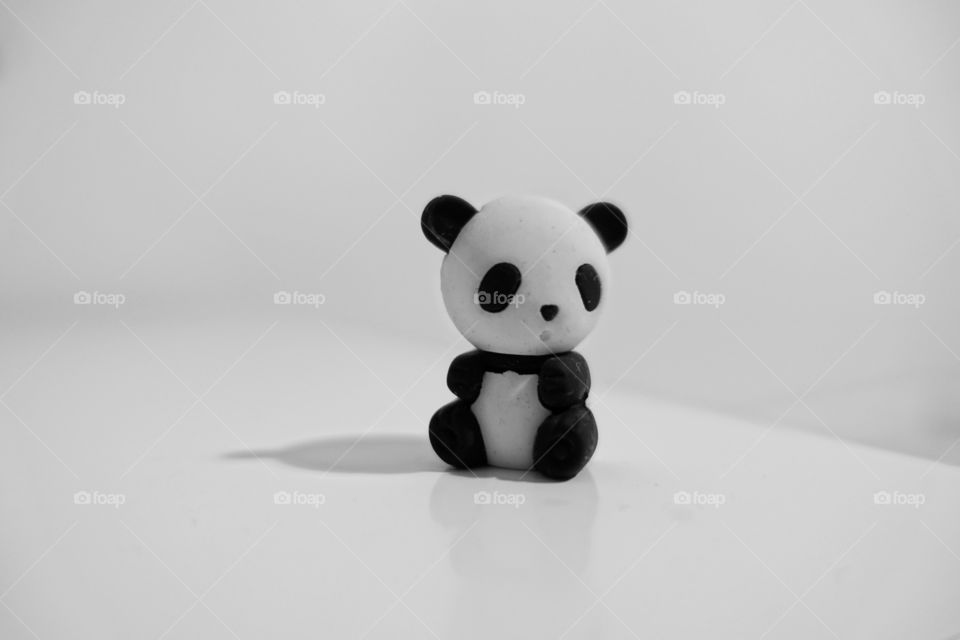 A small panda - monochrome image.
