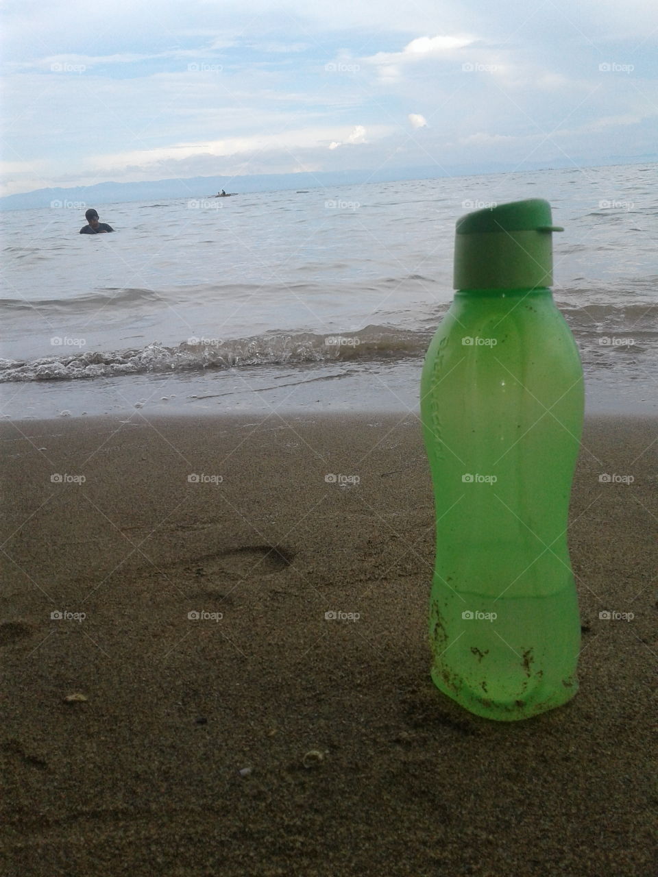 bottle water in the sea