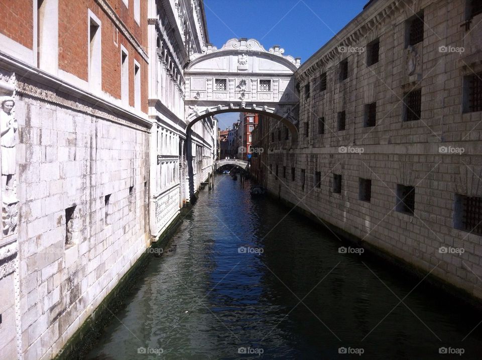 Venice,view over the bridge of sighs