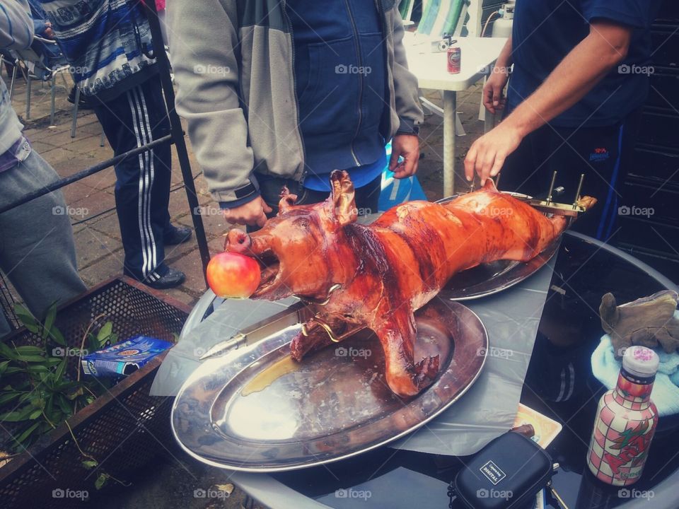 pig on the spit