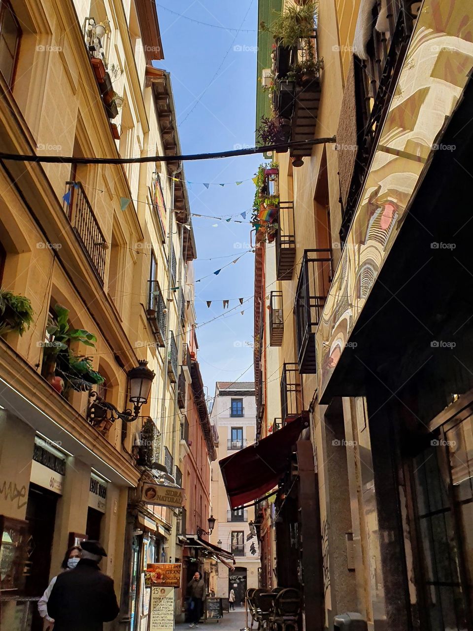 A typical view of some beutiful Madrid street.