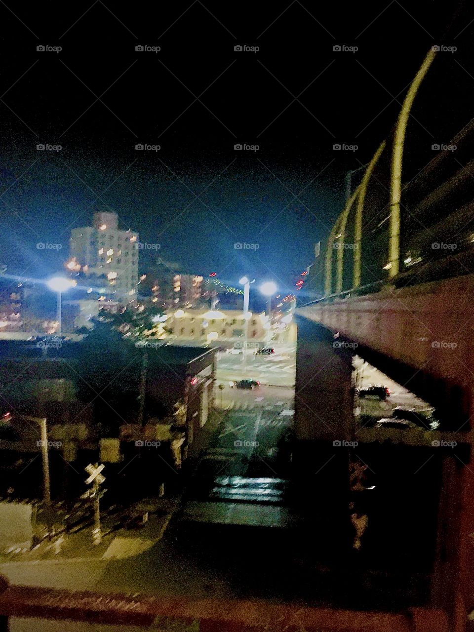 The Pulaski Bridge from the Greenpoint, Brooklyn side looking onto Long Island City, Queens, New York on the other side of the East River at Newtown Creek. This photo was taken in 2020. Hypnotic Productions