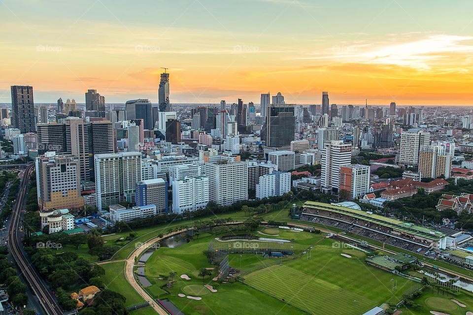 High angle view of bangkok city