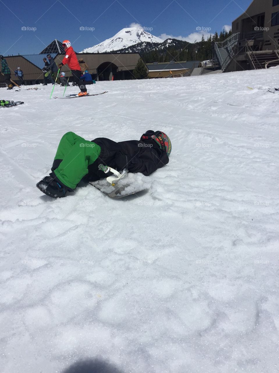 Oh the frustration of learning how to snowboard. 