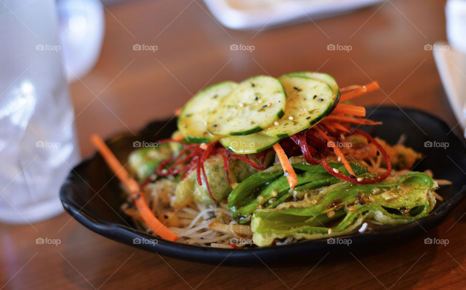 Asian jalapeño and cucumber salad with dressing 