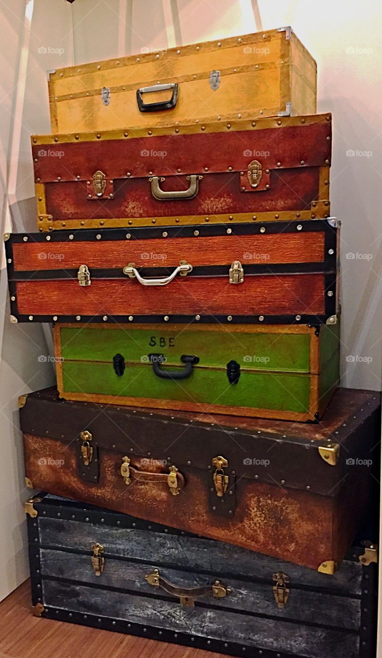 Suitcases in Hotel Lobby