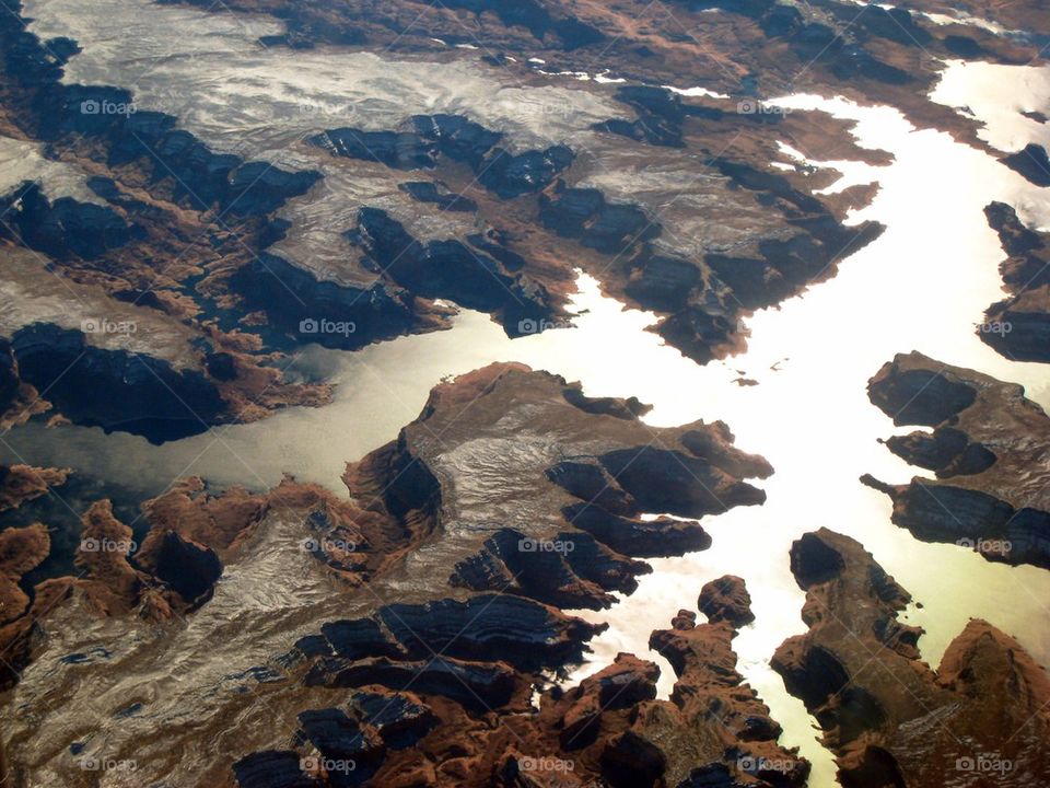 High angle view of river