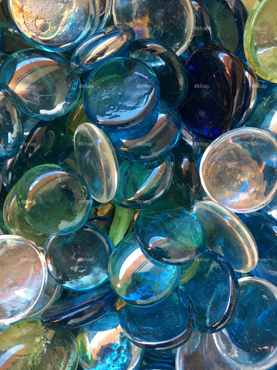 Blue glass like bubbles 