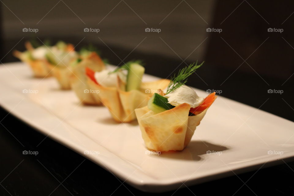 Salmon Wonton Cups