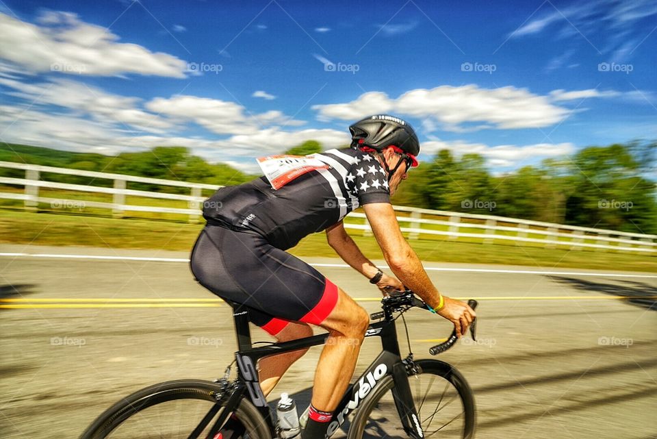 cyclist in a road race