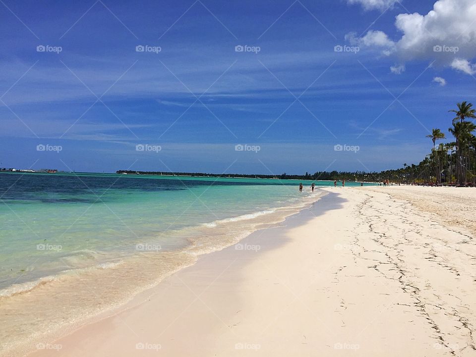 Beautiful beach ocean and sky