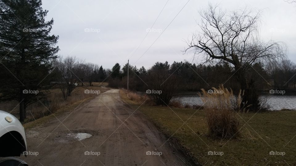 Road between 2 lakes