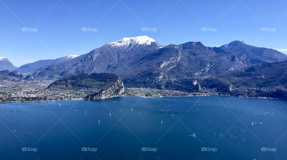 Panoramic view of the northern part of the Garda Lake 