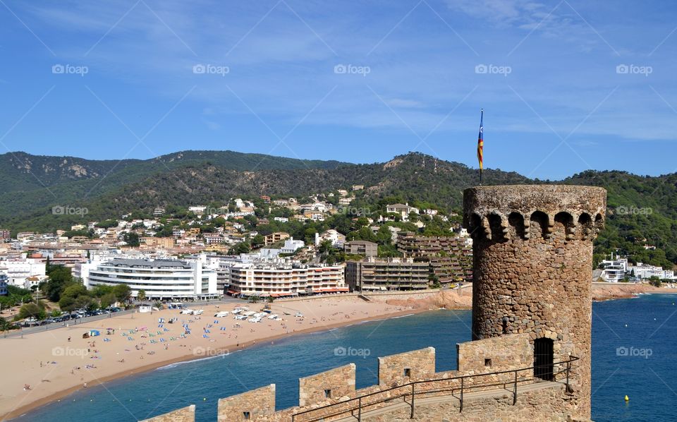 Beach in Tossa de Mar from the fortress