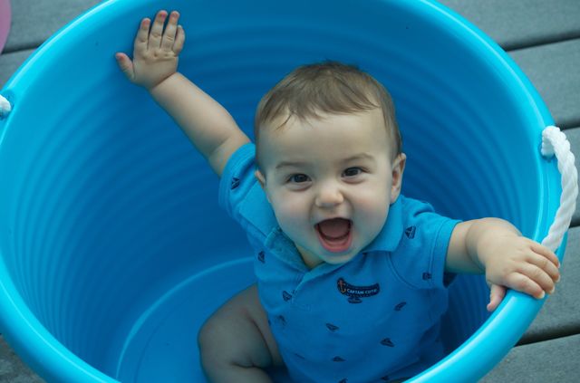 Baby in bucket 