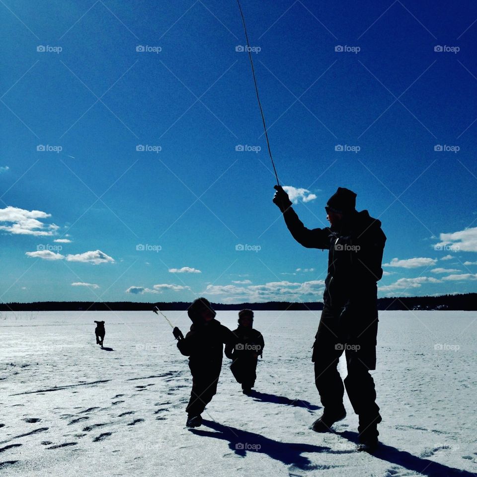 Family on ice