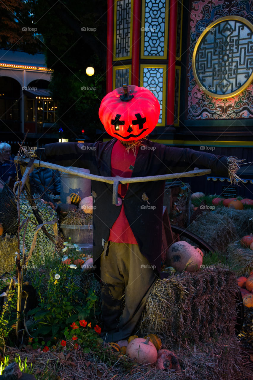 Halloween market at theme park Tivoli in Copenhagen Denmark.