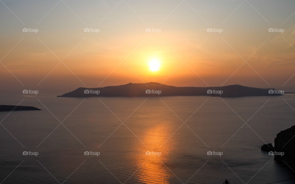 Sunset on Santorini. 