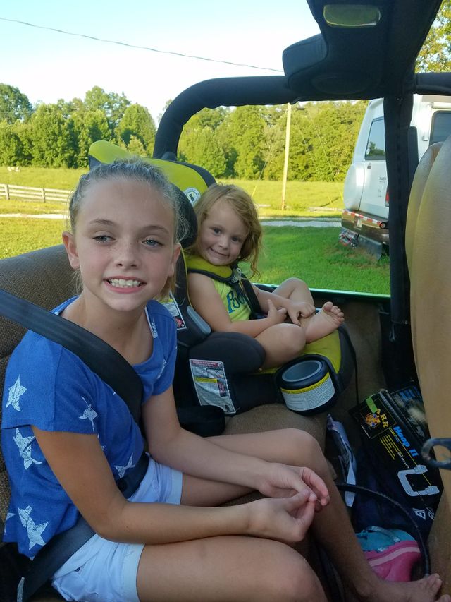 Kids in Jeep