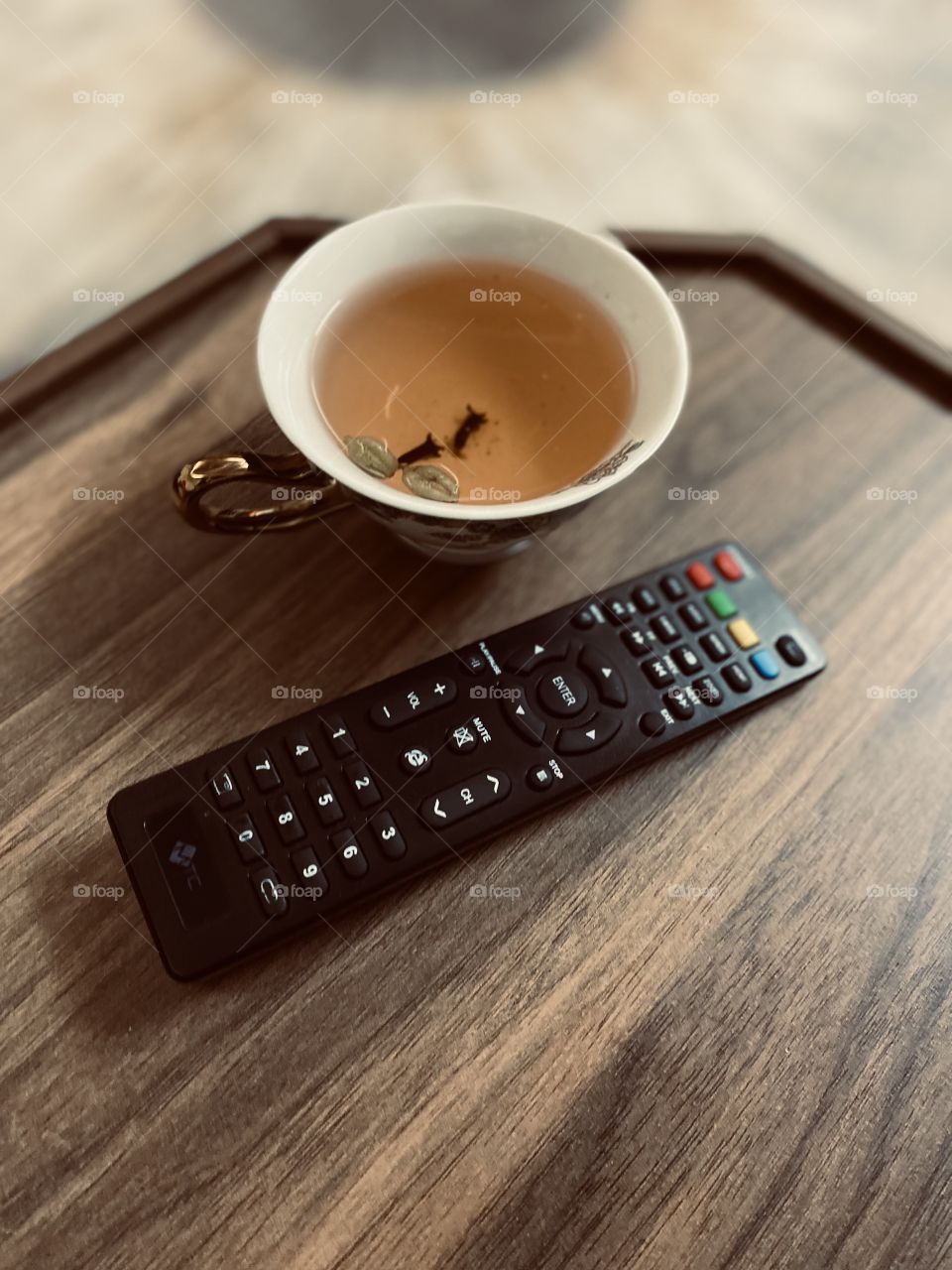 Herbal tea with cinnamon, cloves, cardamom and mint after tiredness