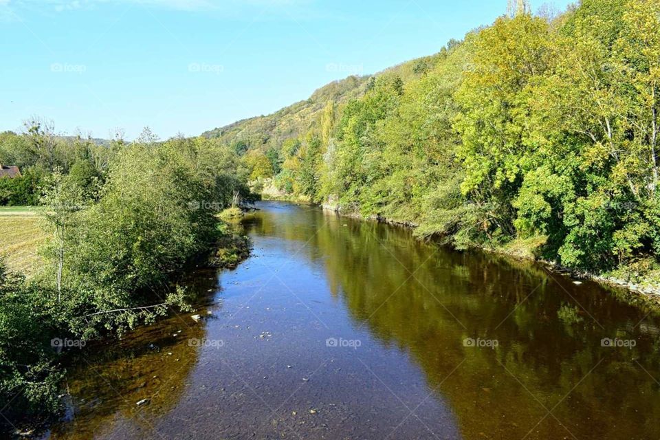 Sioule river in Menat in Auvergne France