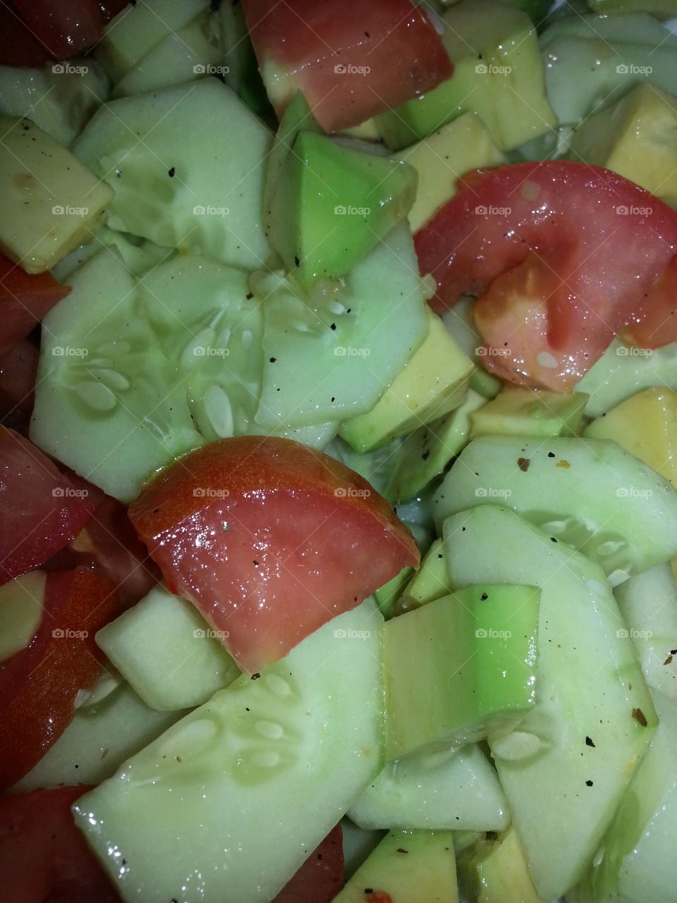 Tomato, Avocado&Cucumber Salad. light dinner