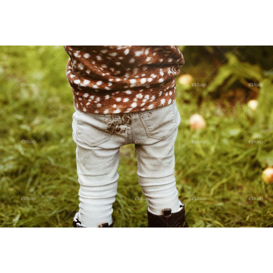 Dirty jeans. You climb, you run, you fall. With your butt in the mud. 