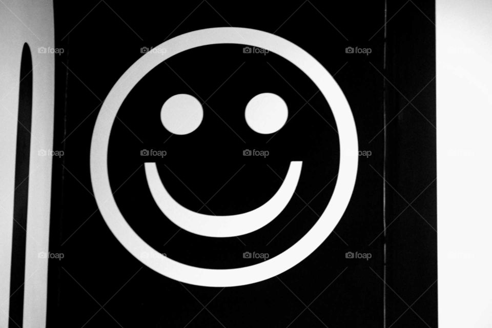 Black and White Smiley Face